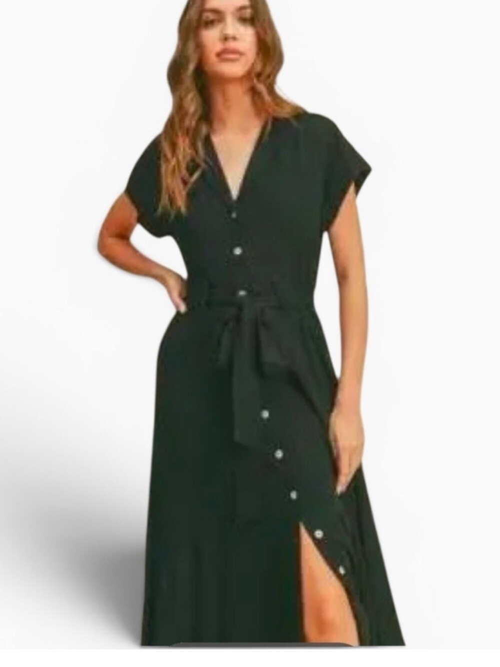 Miou Muse classic button up midi dress